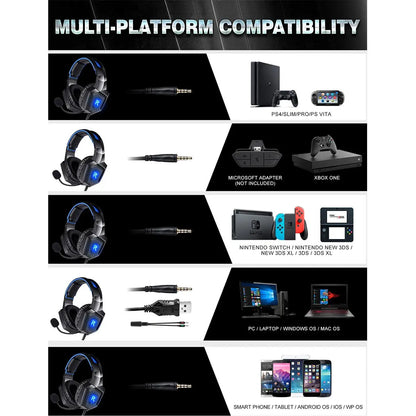RUNMUS K LED Gaming Headset